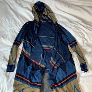 FOREIGN EXCHANGE Hooded Knee Length Cardigan Small